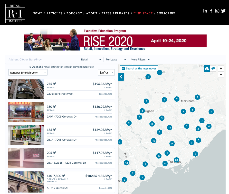 Retail insider - Spacelist Engine
