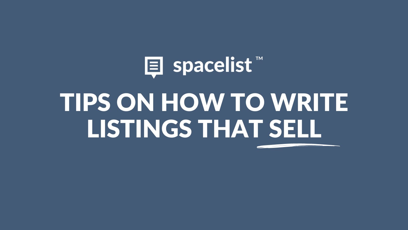 Write listings that sell